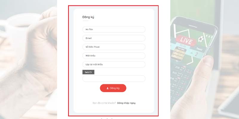 Người chơi cần điền đầy đủ thông tin khi đăng ký